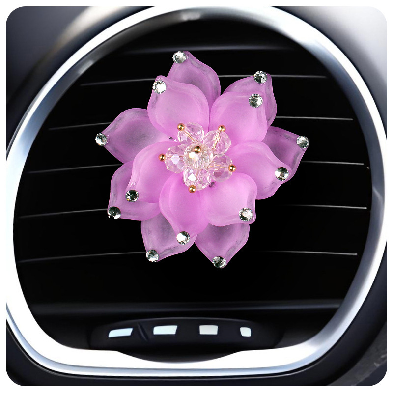 Adornos de automóviles transfronterizos, accesorios interiores, salida de aire de automóvil, clip de fragancia sólida de aromaterapia, Sra. Lotus, fragancia ligera de larga duración