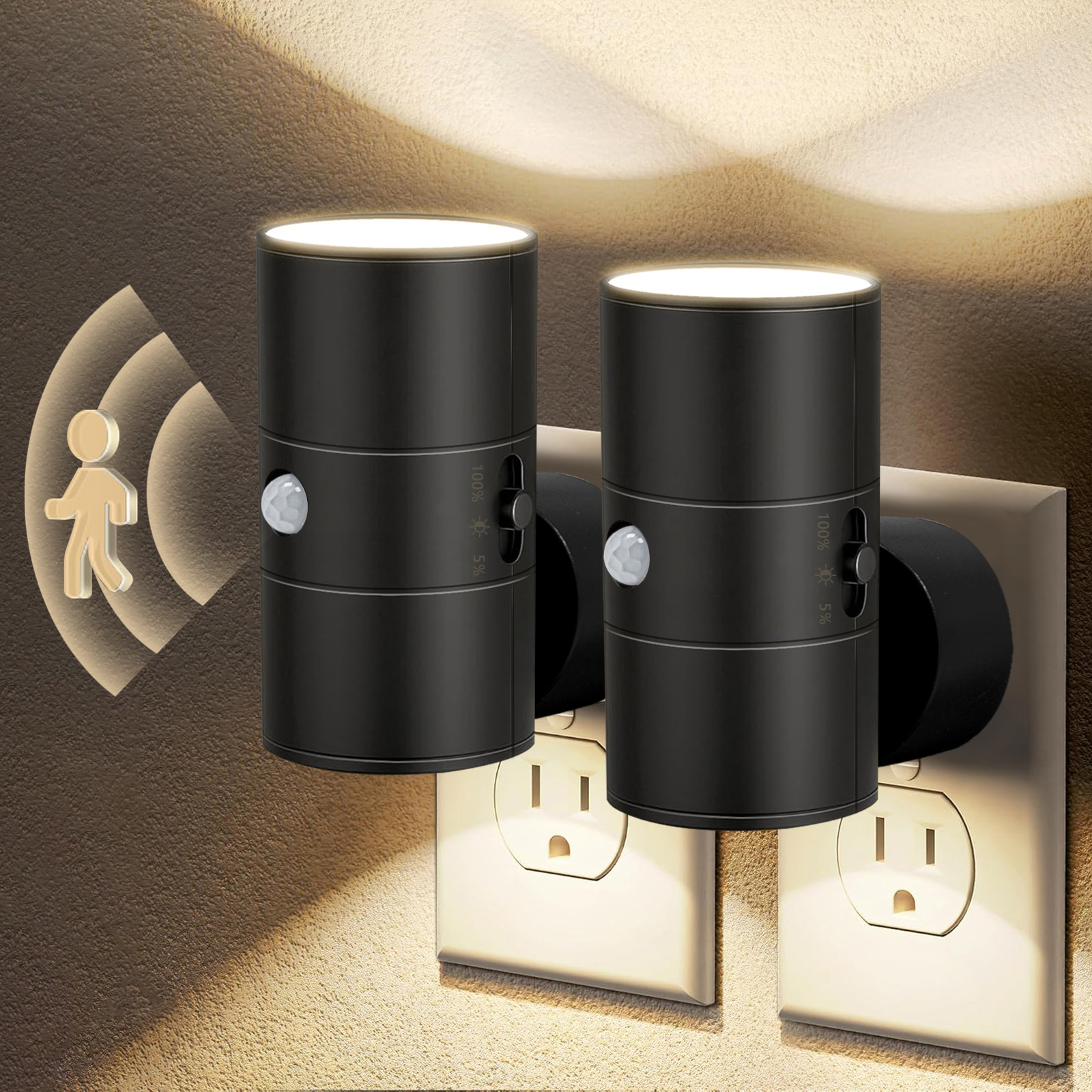 Amazon LED lámpara de pared enchufable luz nocturna detección de movimiento inducción de luz caliente 3000K iluminación de dormitorio luz de atmósfera image 11