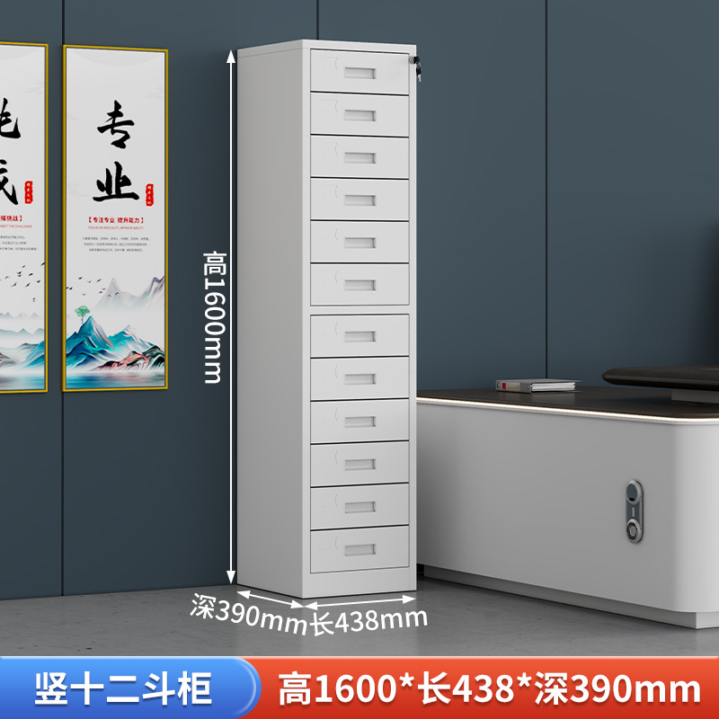 Single twelve bucket cabinet