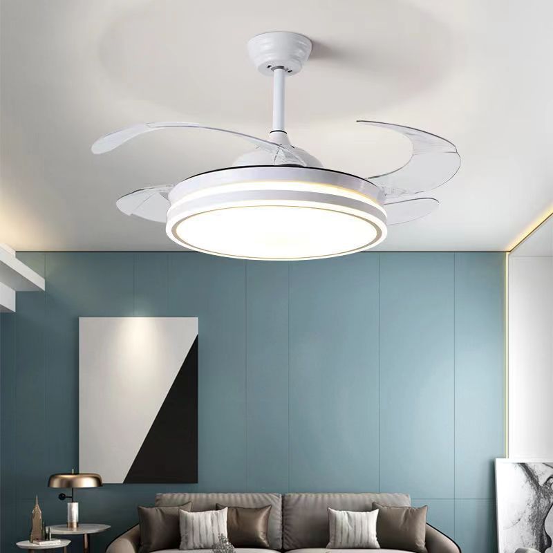 LED ventilador invisible luz 2024 nueva lámpara de ventilador de techo techo casa sala de estar comedor dormitorio ventilador candelabrera moderna image 1
