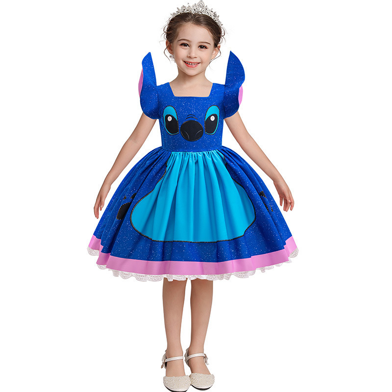 国境を越えた新しい子供服漫画cosステッチドレス子供パフォーマンスチュチュスカートパフォーマンス服|undefined
