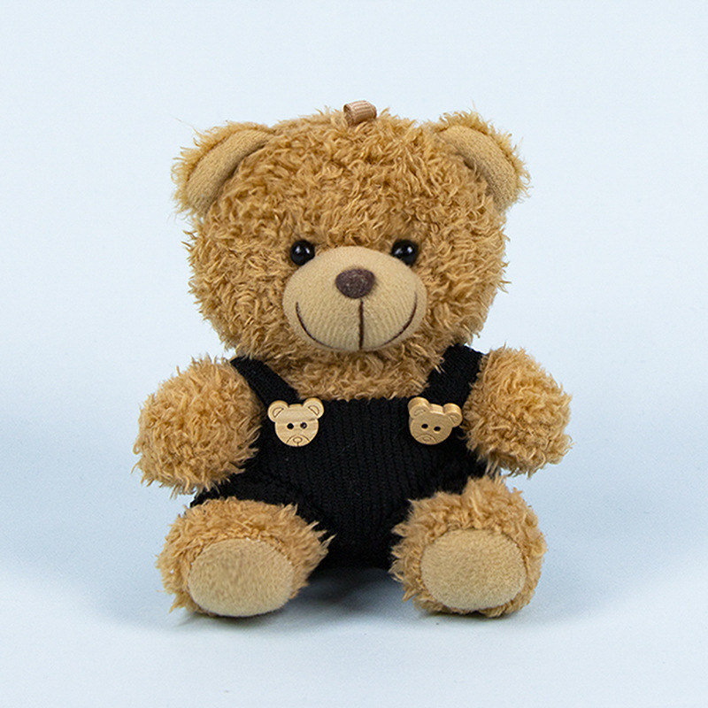 Lindo osito llavero colgante regalo creativo muñecas de peluche vestidas osito de peluche colgante de mochilas escolares para parejas