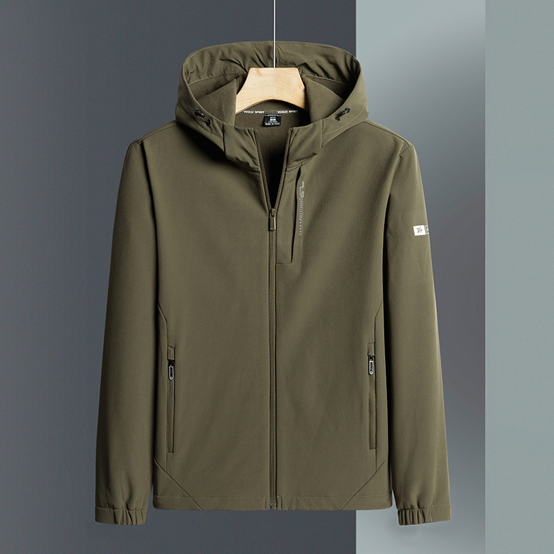 2024 Spring Fleece-Lined, Warm, and Lightweight Outdoor Jacket for Men – Casual, Sporty, Water-Resistant, Fleece-Fashionable Coat for Autumn and Winter