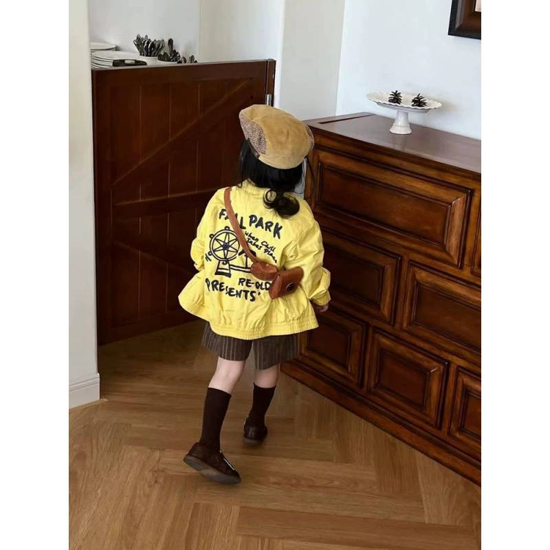 Children's spring retro cartoon jacket for men and women