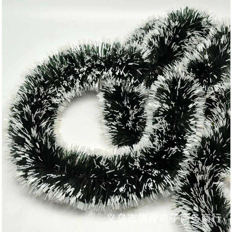 Frontera de Navidad borde blanco verde oscuro lana raya 9cm5 capa 2 M fiesta de vacaciones decoración de la boda raya del color Garland madder