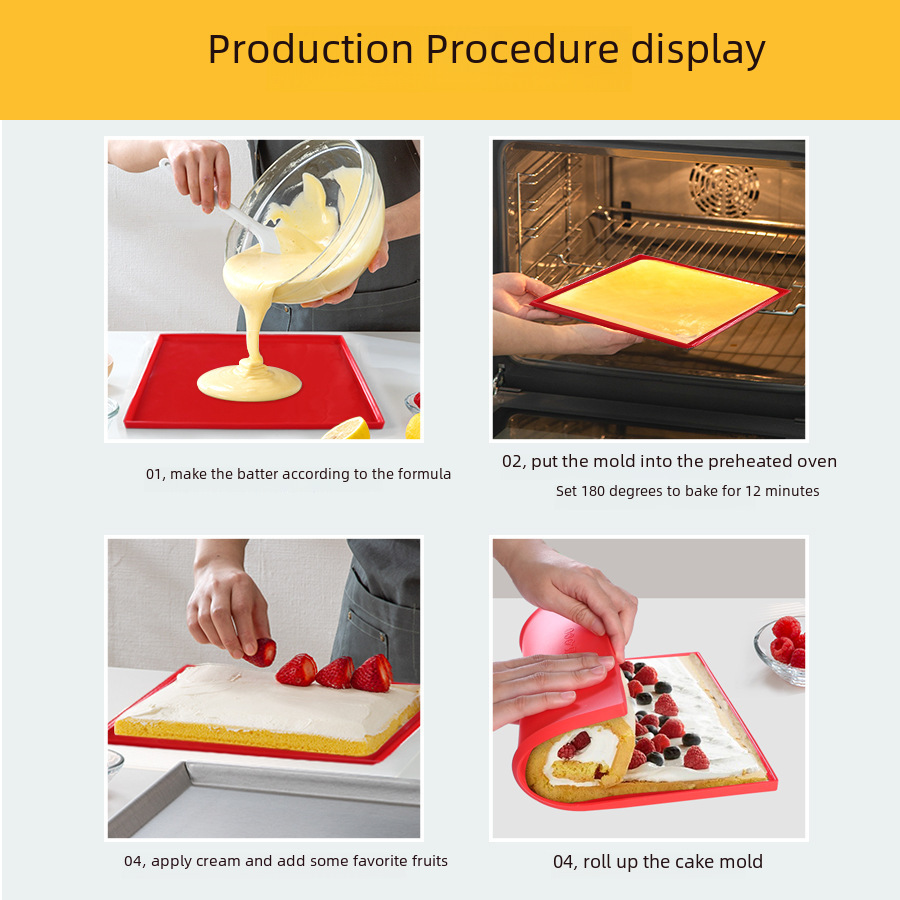Rice ball sushi Swiss roll baking tools non-stick cake mold multi-functional silicone baking tray wholesale
