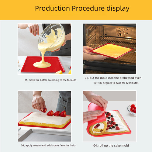 Rice ball sushi Swiss roll baking tools non-stick cake mold multi-functional silicone baking tray wholesale