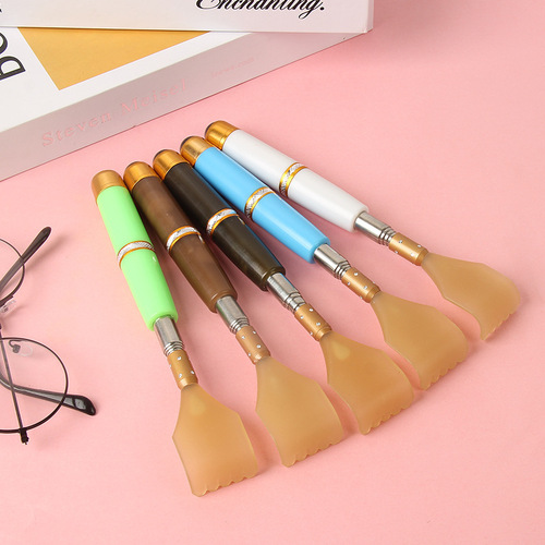 Stainless steel telescopic itch scratching old man happy magnetic bead massage scratcher with three sections and four sections telescopic back scratching rake