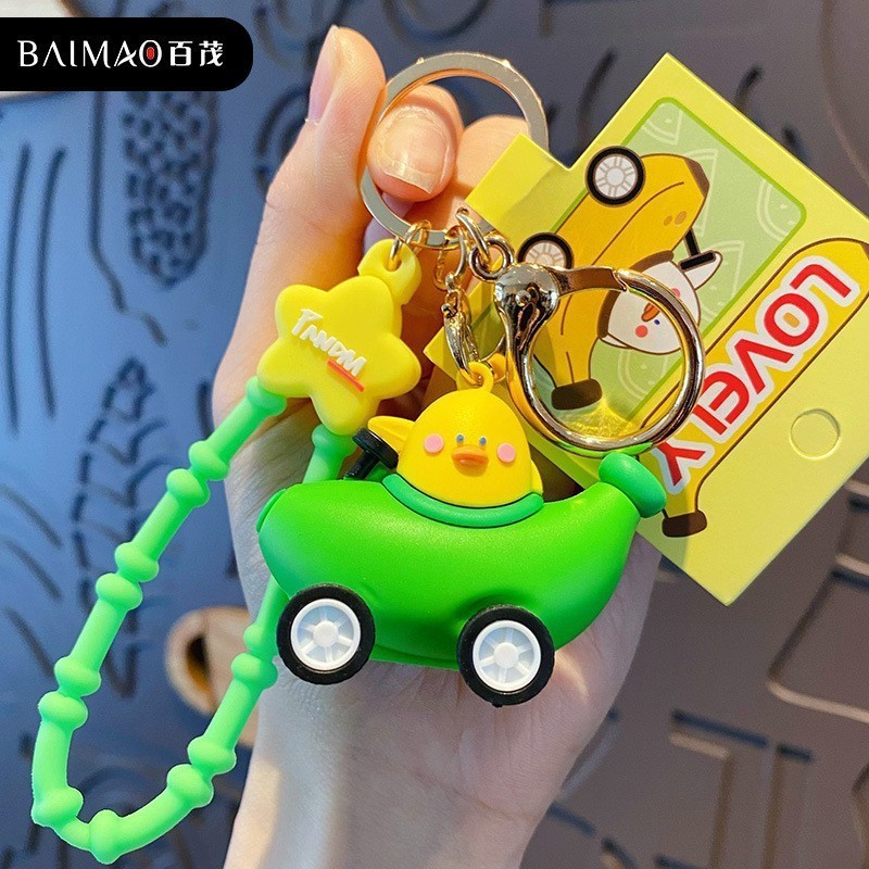 Подвеска-тележка с бананом и фруктами-желто-зеленая