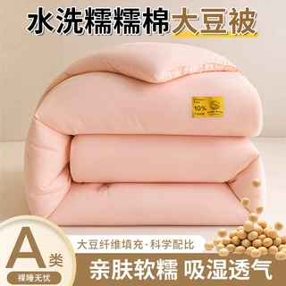 A类母婴级大豆纤维被加厚保暖冬被学生宿舍春秋被水洗棉礼品被芯