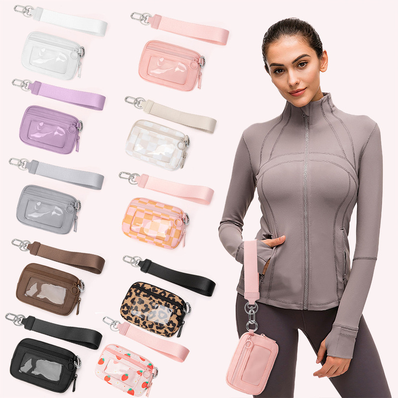 Lulu Same Style Bag Waist Bag Polyester Waterproof Chest Bag Card Bag Wrist Bag Portable Bank Card Coin Cosmetics Bag Lulu Same Style Bag Waist Bag Polyester Waterproof Chest Bag Card Bag Wrist Bag Portable Bank Card Coin Cosmetics Bag