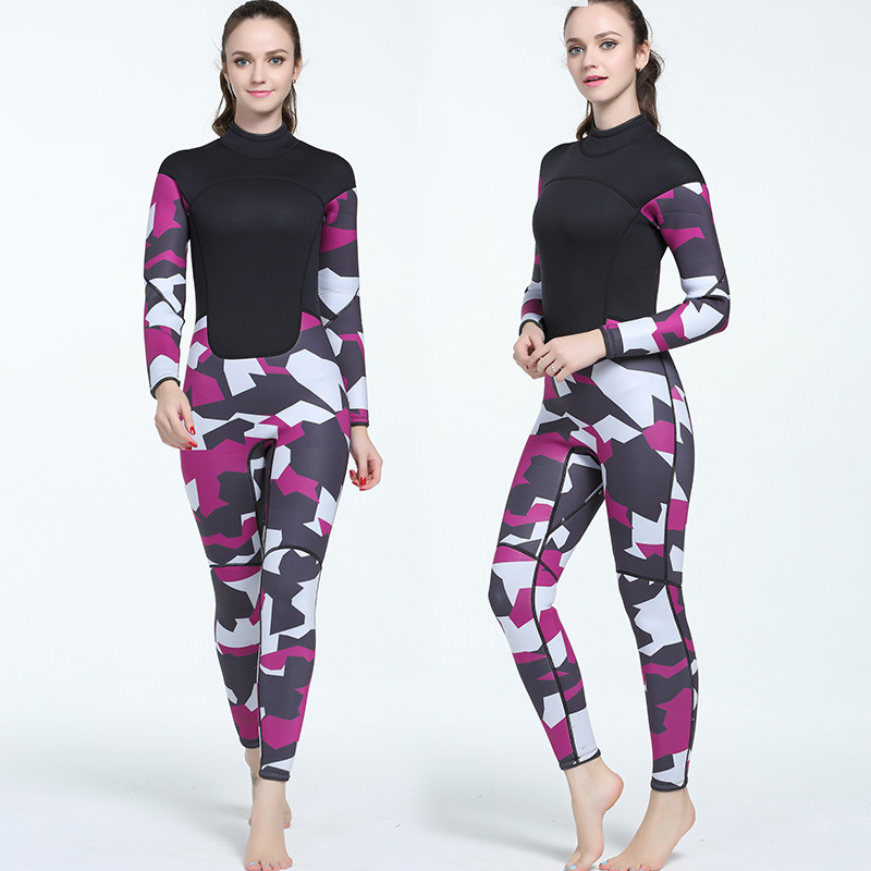 春季新款精美时尚迷彩女子保暖舒适透气连体潜水服厂家支持批发