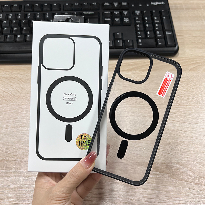 适用iphone16肤感边框磁吸壳苹果17ProMax透明15保护套11硬壳批发|undefined