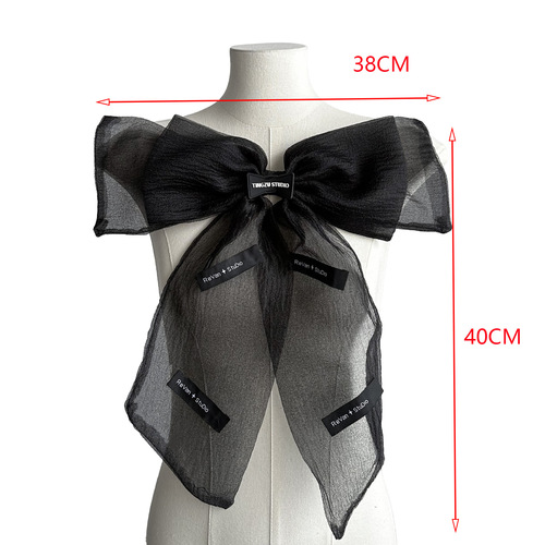 Small Fragrance Mesh Double Layer Large Butterfly Bow Bust Flower DIY Accessory Wedding Dress Gown Dress Fabric Sticker Direct Sale