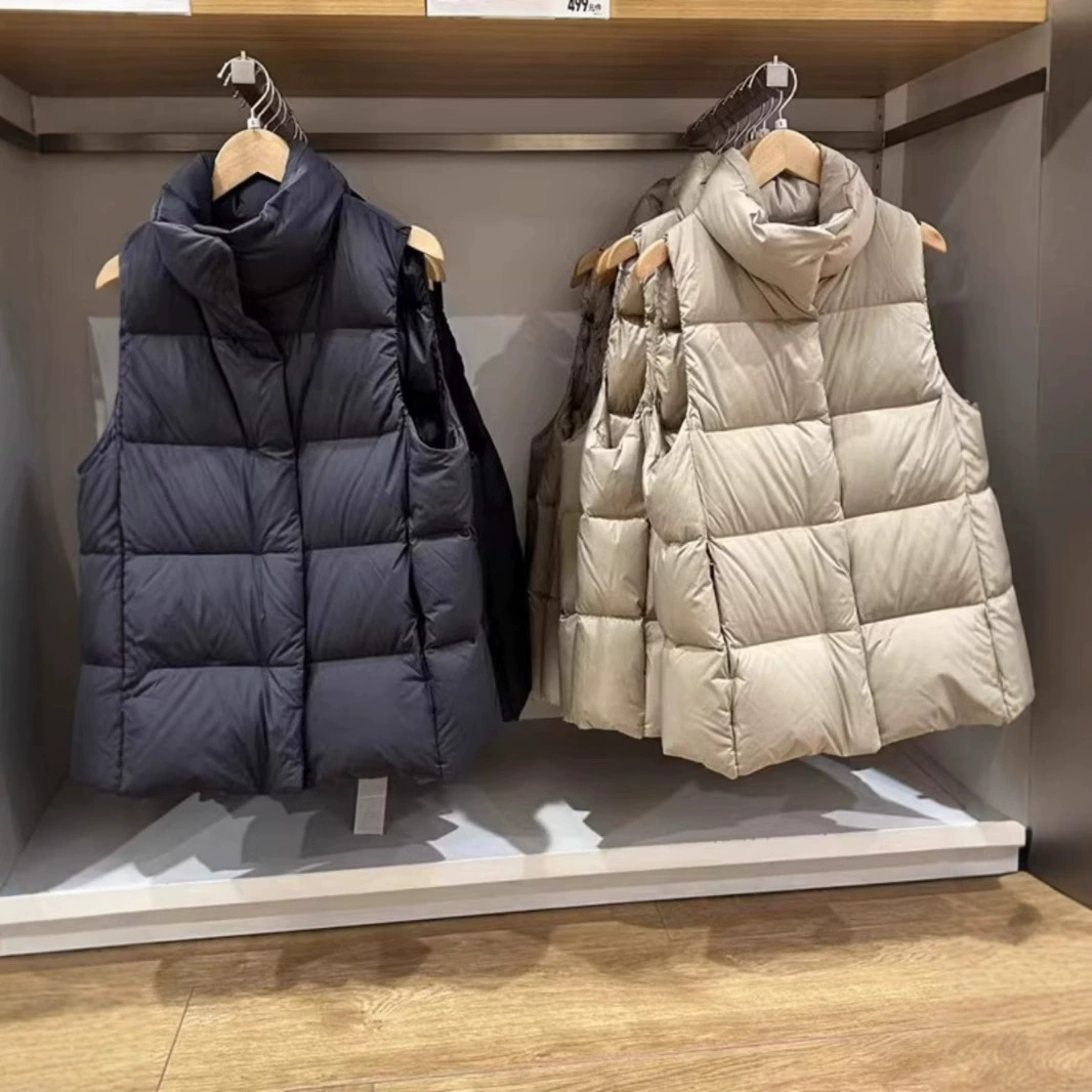 Один из поколения волос 2023 осень-зима тонкий пуховый жилет мягкий стоячий воротник ветрозащитный теплый жилет 461275