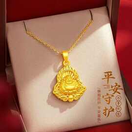 沙金火焰佛项链吊坠弥勒佛小金佛吊坠越南佛头民族风男士吊坠女款