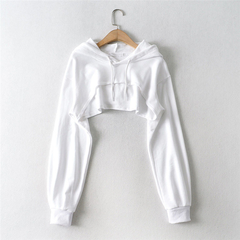 Cross-Border Women's Hooded Sweatshirt Early Autumn 2026 New Style Ins Personality Irregular Crop Top Long-Sleeve Top for Women