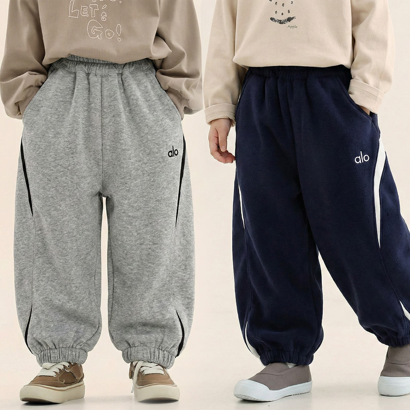 Children's fleece-lined casual pants, 2025 winter new style, boys' thickened curved trousers, versatile, warm, windproof, wide-leg pants, trendy.