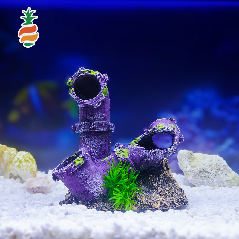 Peces y camarones para evitar agujeros, adornos de acuarios, celebridades de Internet, estilo explosivo, paisajismo de peceras, decoración de tuberías de aguas residuales gastadas, venta al por mayor transfronteriza