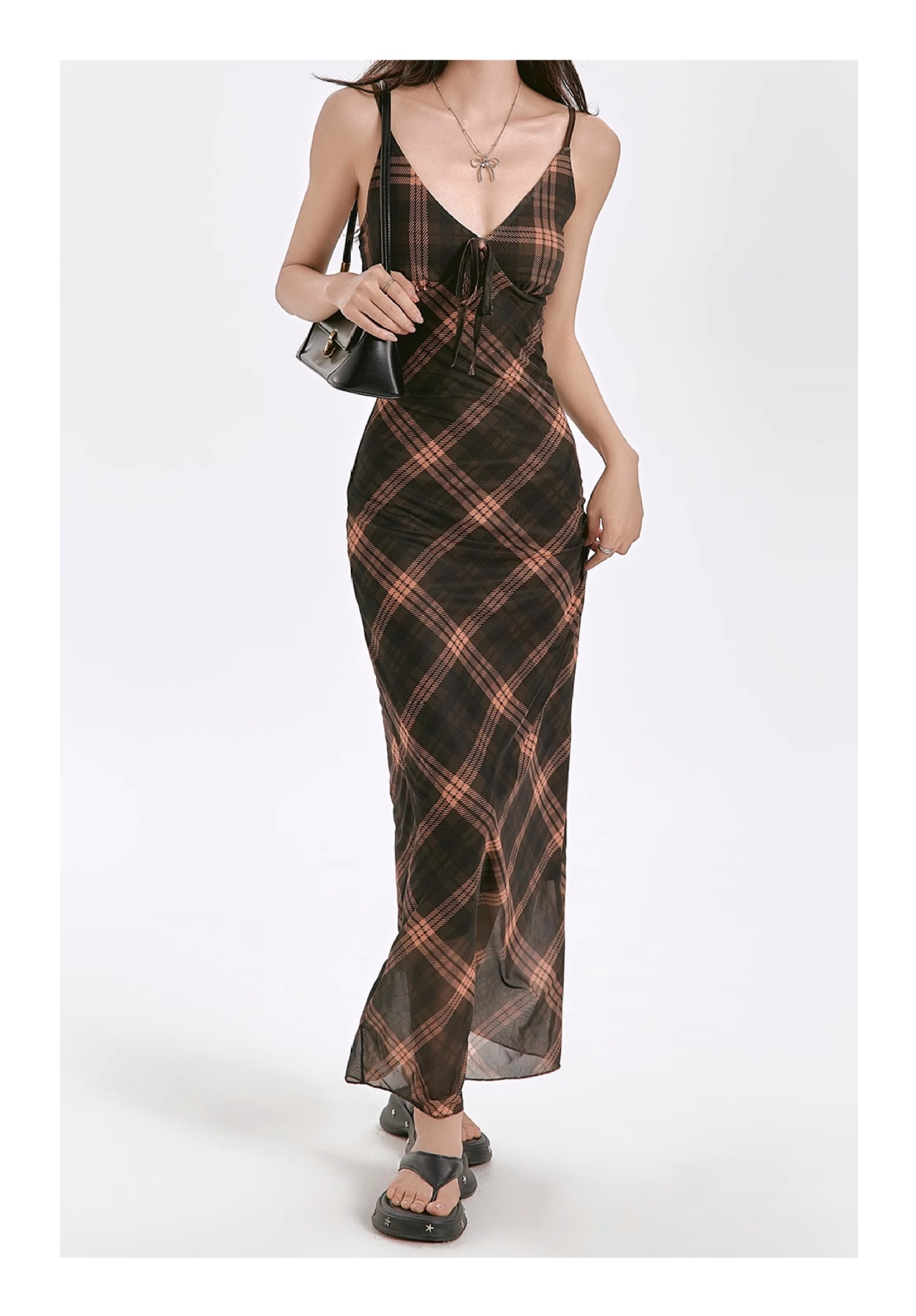 GraceChic Sommerkleid für birnenförmige Frauen mit drapierten Trägern und figurformendem Bauch-weg-Effekt in großen Größen – lässiges Retro-Kleid für Damen_voghion.com