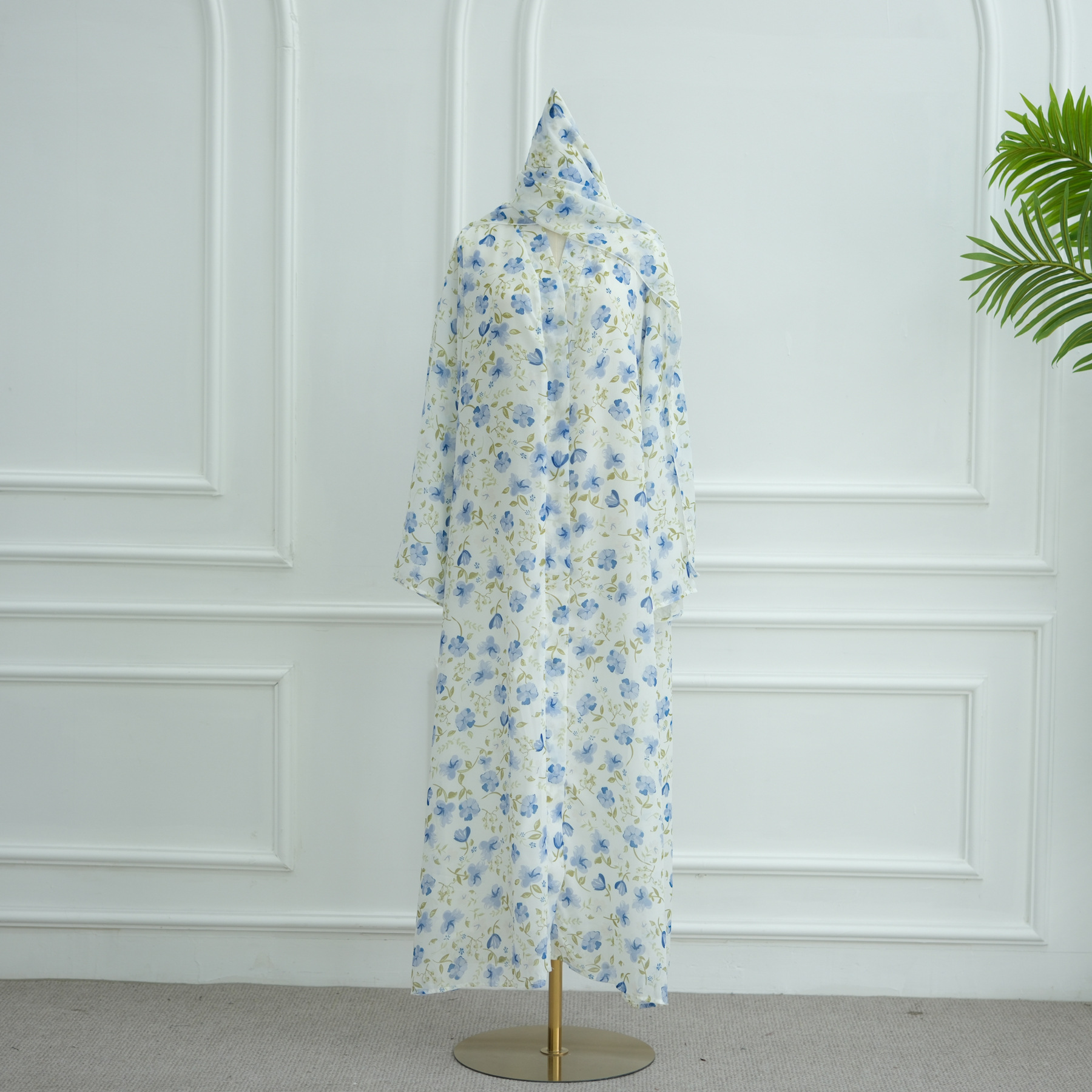 2025Loriya Dubai European And American Pure American Printed Double Layer Design Chiffon Cardigan LR1067_ecoleips.com