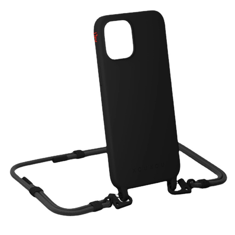 Silicone cross-body strap phone case
