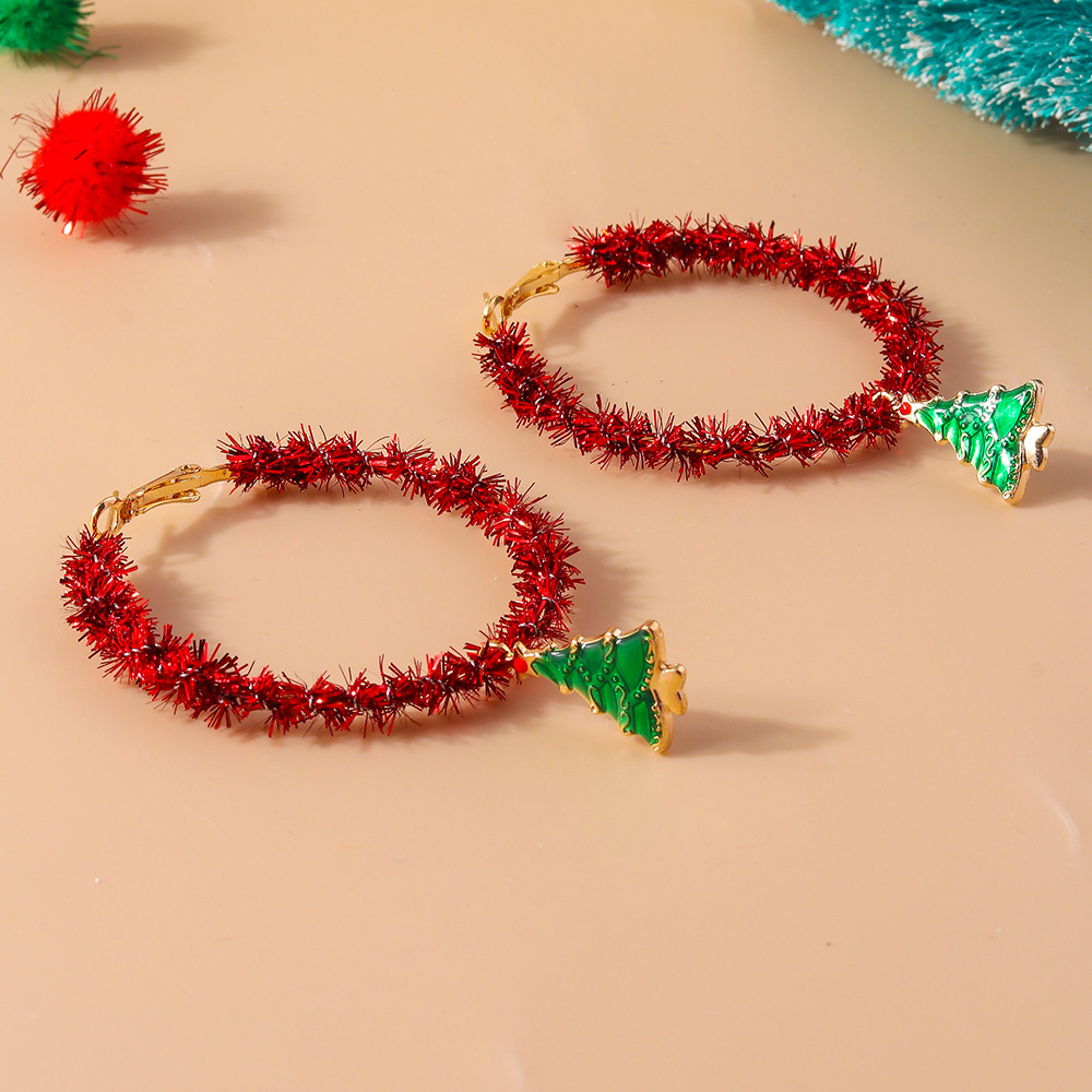 13g Weight Alloy Ear Needle Material Earrings Classification 1 Pair Quantity Holiday, Festival Occasion Plastic Material Christmas Festival Christmas Tree, Santa Claus Pattern Women's Gender Cute, Classic Style Style 1 Pair Christmas Cute Classic Style Christmas Tree Santa Claus Plastic Earrings 36