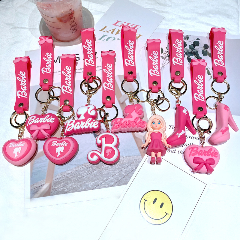 Comercio exterior transfronterizo Rosa Barbie princesa llavero lindo Barbie colgante coche clave cadena mochila adornos Mujer