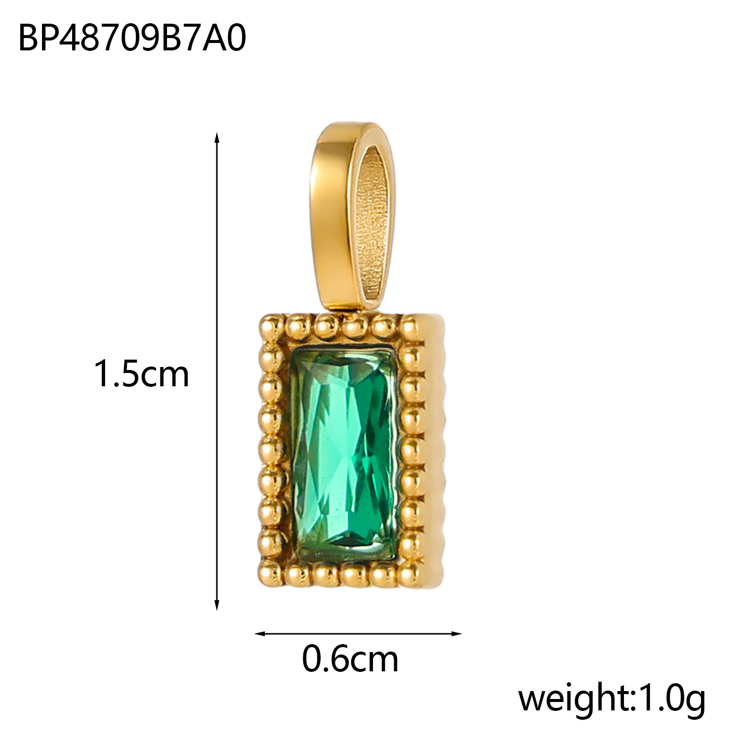 2g Weight Pendant Jewelry Making Type 6 * 15mm Jewelry Making Size Zircon Inlay Material DIY Jewelry Accessories Classification 1 Piece Quantity 304 Stainless Steel Material Rectangle Pattern Inlay Design Shiny Style 1 Piece 6 * 15mm 304 Stainless Steel Zircon Rectangle Pendant 12