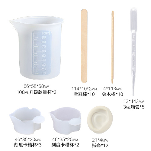 diy crystal glue mold cross-border adjustment 45-piece material package glue tool kit 9 ​​combination silicone mold