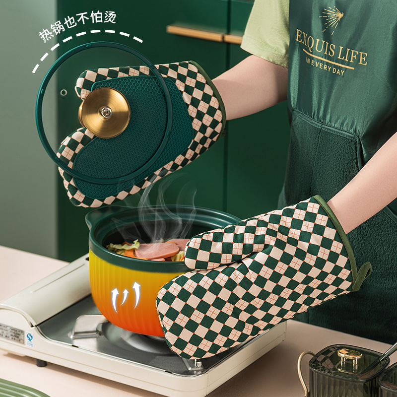 미끄럼 방지 마이크로파 베이킹 오븐 주방 단열 증기선 두꺼운 베이킹 안티 스케일 장갑 고온 오븐