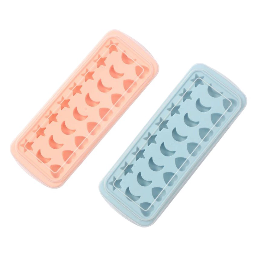 [С крышкой и капельницей] Силиконовая коробка для льда замороженная форма для льда звезды Moon Love быстрая заморозка дополнительное питание
