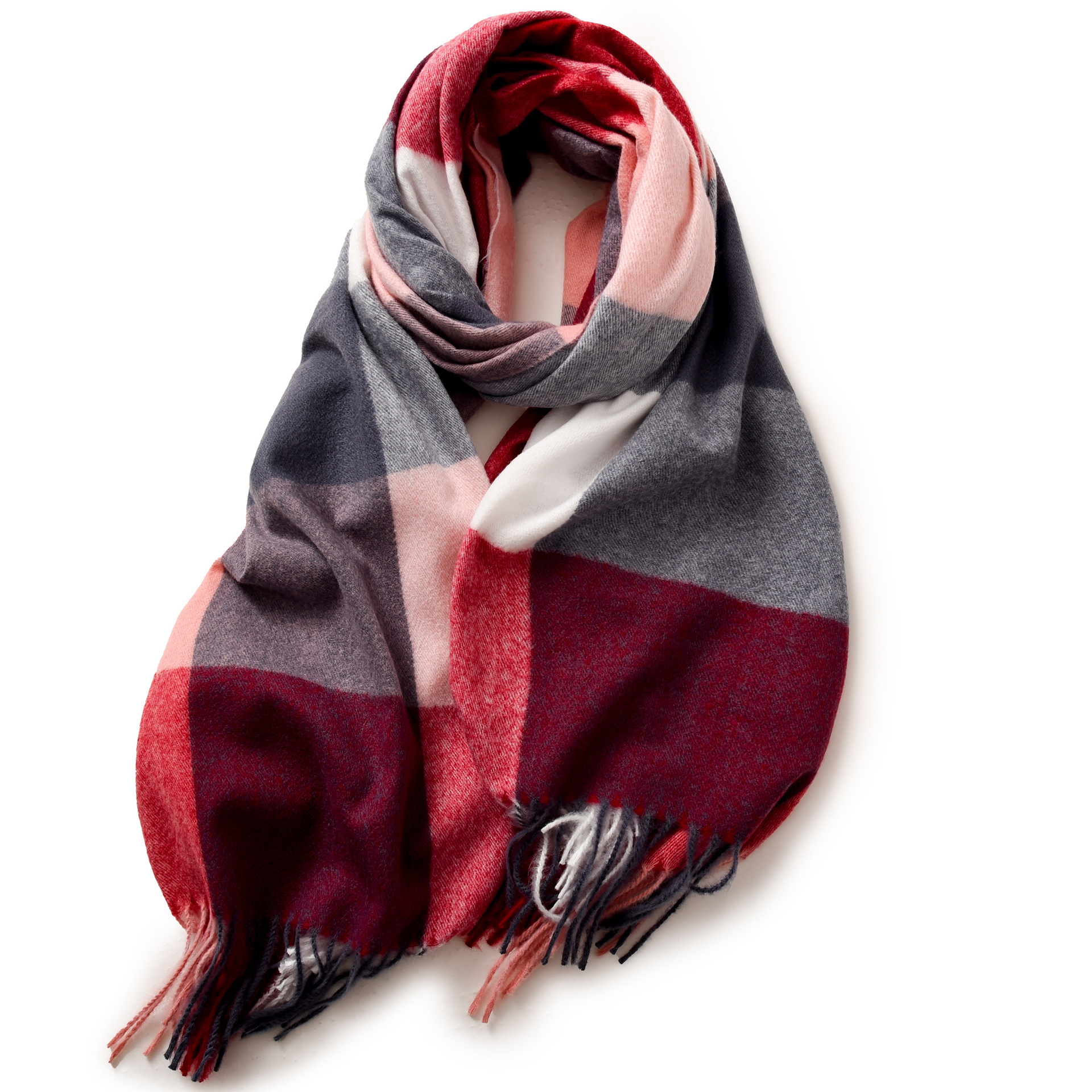Buñuelo a cuadros para mujeres de otoño y invierno explosión de cachemira caliente buñuelo de oficina con buñuelo de alta calidad para mujeres de invierno