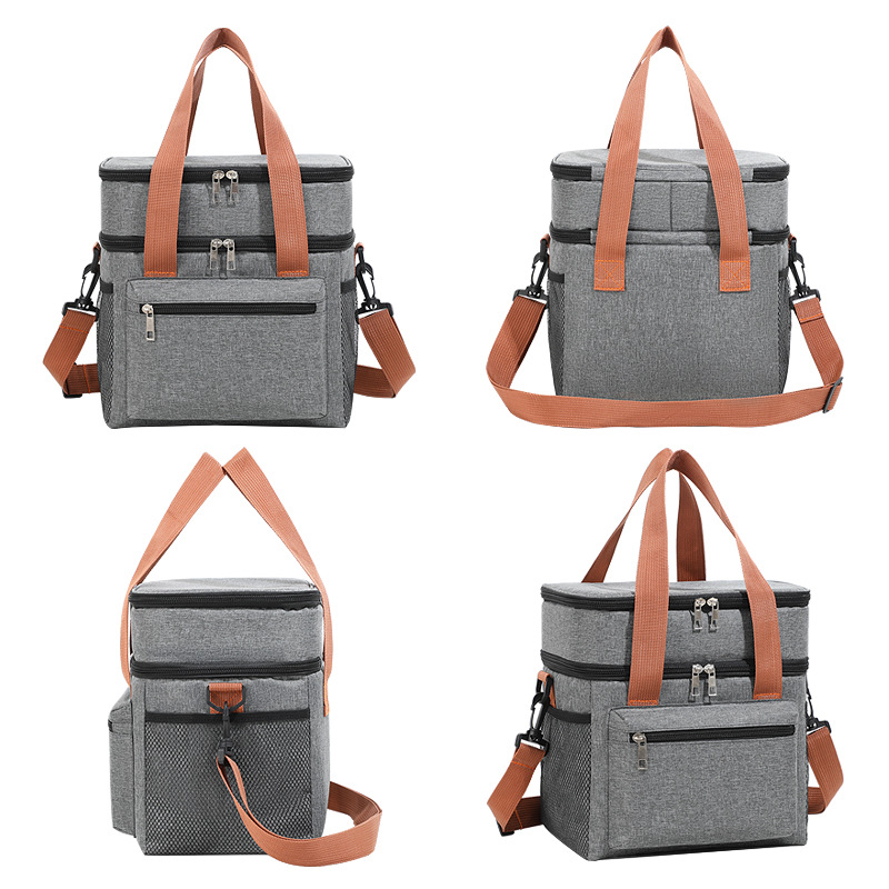 Bolso de hielo de aislamiento térmico de doble capa transfronterizo bolso de picnic al aire libre bolso de arroz con bolso de almuerzo de mensajero bolso bento para viajar al trabajo