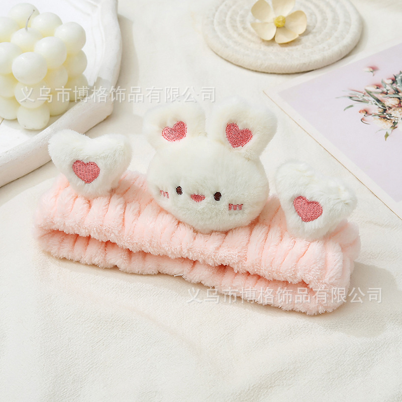 2023 celebridad estilo de dibujos animados lindo conejo oso Rana pato cara lavado maquillaje pelo banda diadema