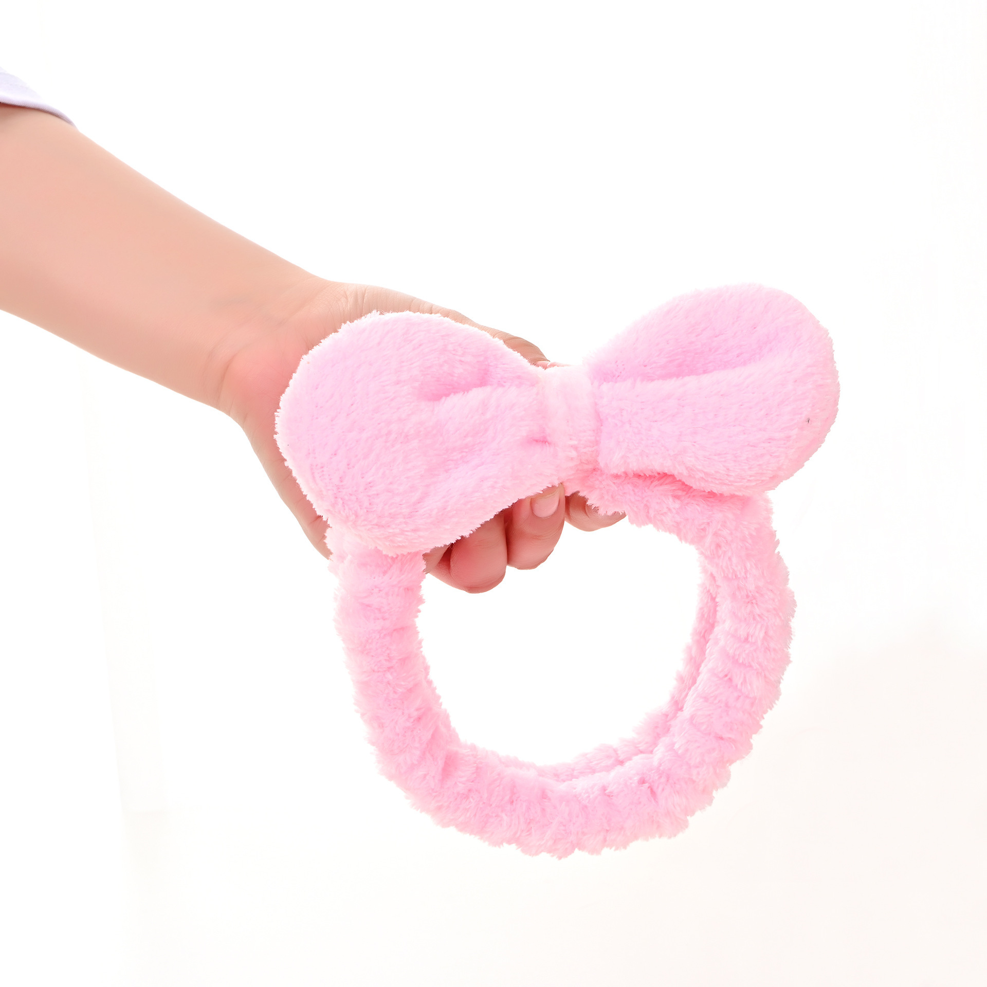 Arco banda de pelo al por mayor de las niñas de color sólido todo partido de maquillaje absorbente de sudor-limpieza lavado de cara correa de muñeca de franela banda de pelo