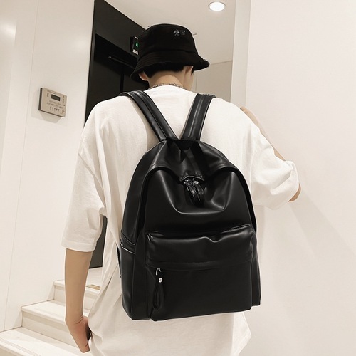 Backpack for women, Korean style Harajuku college student schoolbag, junior high school student simple solid color large capacity student backpack