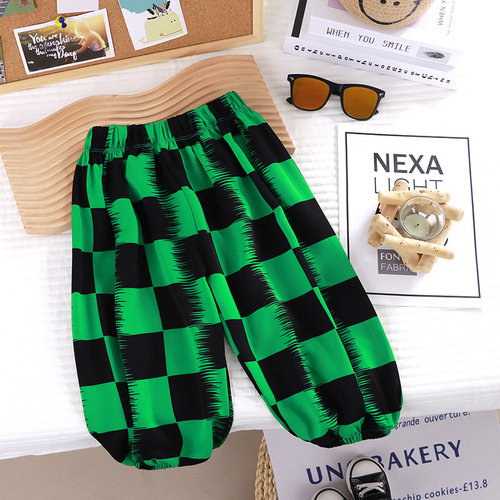 【】Anti-mosquito pants, summer children's trousers, thin boys and girls wide-leg pants, loose pants for baby outerwear wholesale