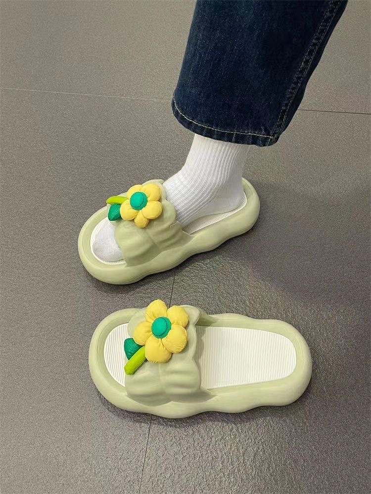 Fashionable New Slippers For Women, Outdoor, Thick Bottom, Home, Indoor Student dorm, non-slip, flower slippers_voghion.com