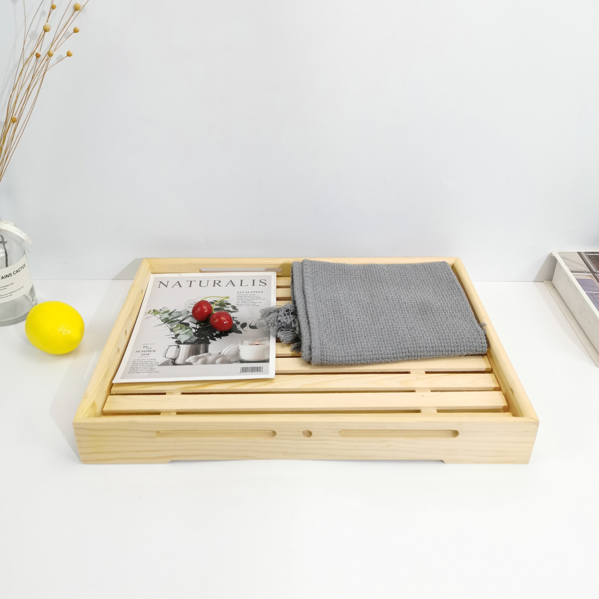 日式木质托盘 长方形家用餐盘面包盘 酒店木制茶水盘水果盘子