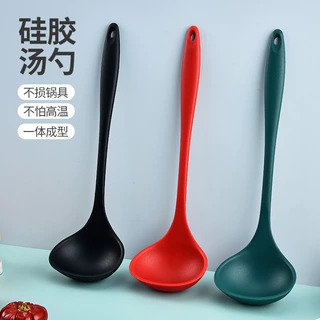 食品级硅胶汤勺不粘锅勺子 全包家用不粘锅耐高温烹饪勺厨房工具