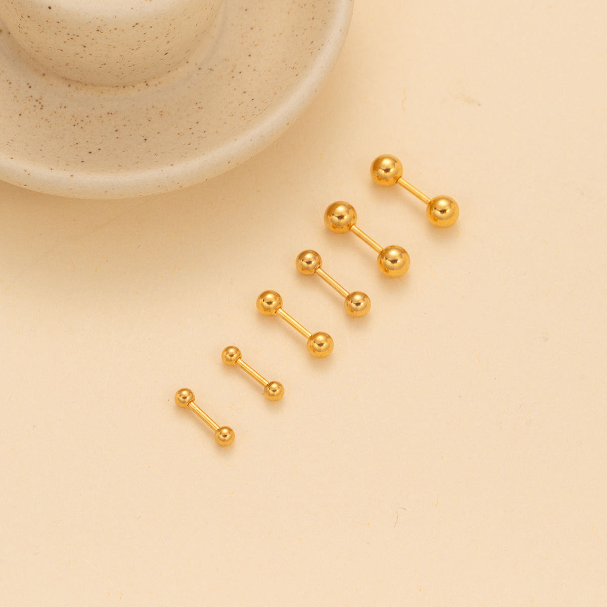 Men's Titanium Stud And Small Hoop Earring Set For Daily Wear_voghion.com