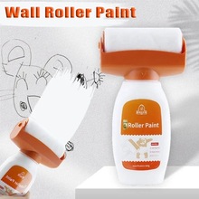 橙色墙面大滚刷修补漆水性净味乳胶漆涂鸦遮盖墙面滚筒漆专供跨境
