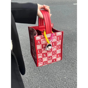 & ⇞ 2025 New Style Chibi Maruko-Chan Bag, Cute Pendant Handbag, Picnic Camping Style Bucket Bag