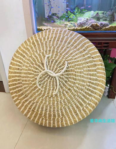 WBZ7 household high-arch handmade reed straw six-seven-eight-printed iron pot wood pot steamer hot pot stove fish table pot lid grass