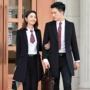 男女职业中长款黑色大衣