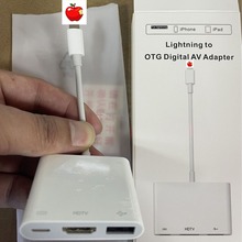适用苹果14手机转HDTV同屏线 lightning转换器 otg投屏线HUB