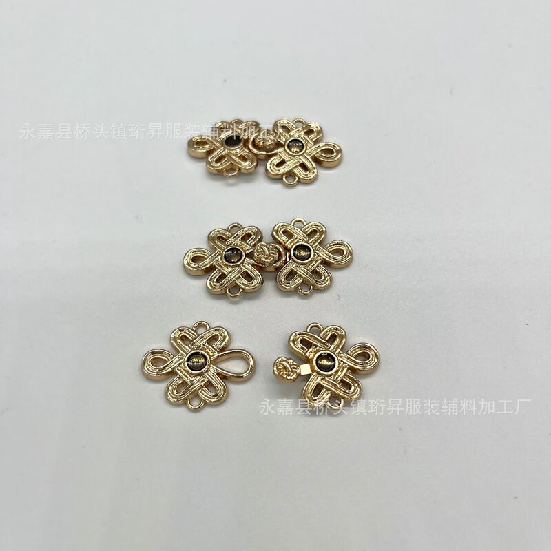 Women's Clothing, New Women's Clothing, Metal Plate Buttons, Chinese Style Lock Flower Elements, Ruyi Chinese Style Cheongsam, Ancient Costume, Double Buttons, Plate Buttons