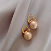 Retro advanced earrings from pearl, simple and elegant design, 2020, high-end