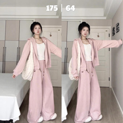 宽松连帽卫衣卫裤早秋外套女2025春秋女装百搭韩系慵懒风休闲套装